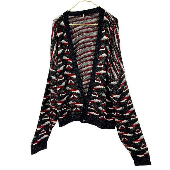 VINTAGE Geometric Oversized Grandpa Cardigan - Picture 1 of 3